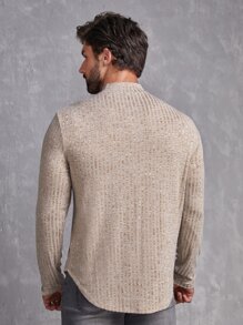 Manfinity RebelGame Tops Nam màu trơn Giải trí - Màu Khaki - Xem 6