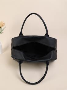 Túi Tote Lá thư Đôi tay cầm - màu đen - Xem 4