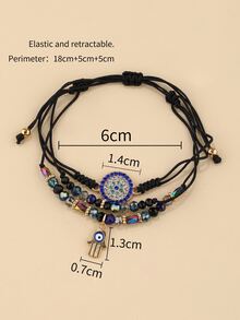 Rhinestone Decor Bracelet - Multicolor - View 3