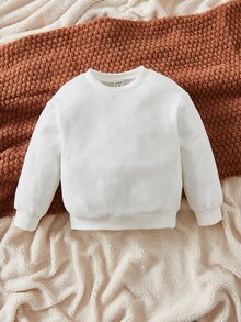 SHEIN Baby Girl Floral & Slogan Graphic Sweatshirt - White - View 2