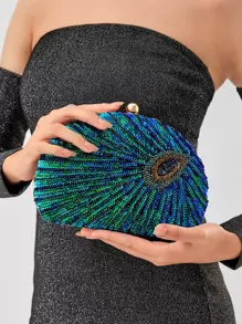 Glamorous, Elegant, Exquisite, Quiet Luxury Sequin, Stylish, Luxury, Shiny Mini Sequin Decor Chain Box Bag, Perfect Bride Purse For Wedding, Prom & Party Events Evening Bag, Dinner Bag For Party Girl, Woman - Multicolor - View 1