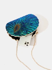 Glamorous, Elegant, Exquisite, Quiet Luxury Sequin, Stylish, Luxury, Shiny Mini Sequin Decor Chain Box Bag, Perfect Bride Purse For Wedding, Prom & Party Events Evening Bag, Dinner Bag For Party Girl, Woman - Multicolor - View 5