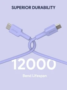 JMMO Cáp Type-C, Cáp sạc USB Type-C sang USB Type-C 60W 3A Dây sạc nhanh, Truyền dữ liệu 480Mbps 0,82FT/0,25M Quà tặng Giáng sinh, Sản phẩm không thể thiếu cho mùa thu đông - Màu tím - Xem 5