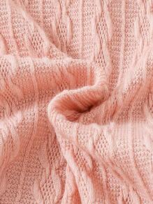 SHEIN Niñas Vestido en contraste con estrella de malla ribete con fruncido - Rosa - Ver 7