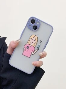 護士圖案拼接框手機殼 - 灰色 - 查看 4