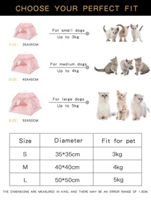 1入組印花寵物帳篷 - 粉色 - 查看 4