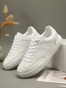 Lace-up Front Skate Shoes - White - View 5