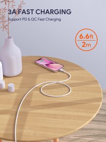 JMMO Cable compatible con iPhone, Cable de carga y datos USB C a Lightning, construido para durar y con transferencia de datos a 480Mbps, 6.6 pies/2M [Certificado Apple MFi], regalos navideños, imprescindibles para otoño e invierno - Blanco - Ver 7