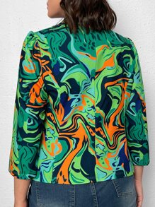 SHEIN Clasi Áo vest Plus size Tất cả trên in Giải trí - màu xanh lá - Xem 2