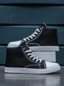 Giày thể thao nam thường ngày, giày thể thao chống trượt dành cho học sinh, phù hợp mọi mùa, kiểu dáng đa năng, giày vải thường ngày cho ngày Valentine, lý tưởng để phối cùng quần jeans và đồ thể thao. - màu đen - Xem 3