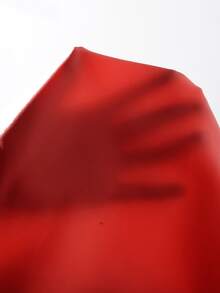 Solid Wrap Belted V-neck Blouse - Red - View 7