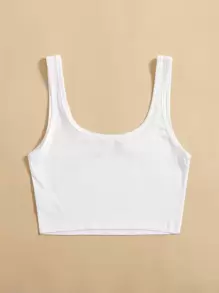 Flirla Solid Crop Tank Top