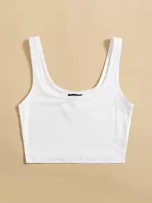 Flirla Solid Crop Tank Top