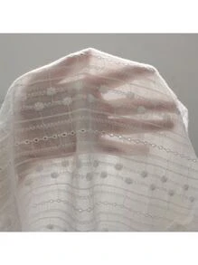Breezaya Top ribete con fruncido con bordado con ojal - Blanco - Ver 3
