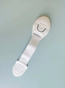 1 件可重复使用的塑料锁，简易白色锁带，用于保护婴儿