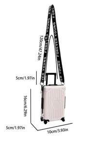 迷你手提箱設計盒型包 - 米色 - 查看 5