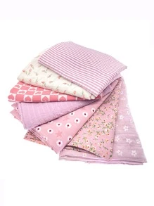 6pcs Plaid & Floral Pattern DIY Sewing Fabric - Multicolor - View 4