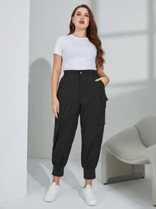 Mulvari Plus Flap Pocket Side Cargo Trousers - Black - View 3