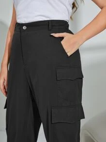 Mulvari Plus Flap Pocket Side Cargo Trousers - Black - View 5