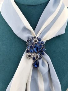 Hebilla de pañuelo con diseño de diamante de imitación multipropósito - Plateado - Ver 3