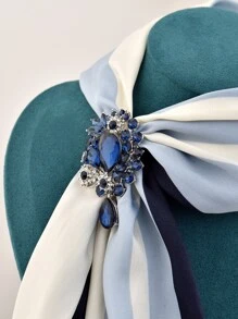 Hebilla de pañuelo con diseño de diamante de imitación multipropósito - Plateado - Ver 5