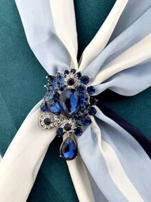 Hebilla de pañuelo con diseño de diamante de imitación multipropósito - Plateado - Ver 8