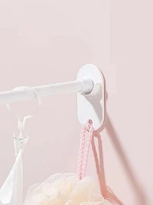 2入組素色浴簾竿架 - 白色 - 查看 3