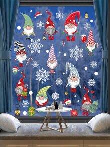 6pcs Christmas Santa Claus Pattern Wall Sticker,Stickers,Wall Decal, Vinyl Decal For Home Decorations,Spring Decoration Items Refresh Your Home,Rama Decoration Stickers Christmas Decorations Room Decor
