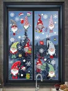 6pcs Christmas Santa Claus Pattern Wall Sticker,Stickers,Wall Decal, Vinyl Decal For Home Decorations,Spring Decoration Items Refresh Your Home,Rama Decoration Stickers Christmas Decorations Room Decor