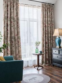 Floral Pattern Single Panel Curtain - Multicolor - View 1