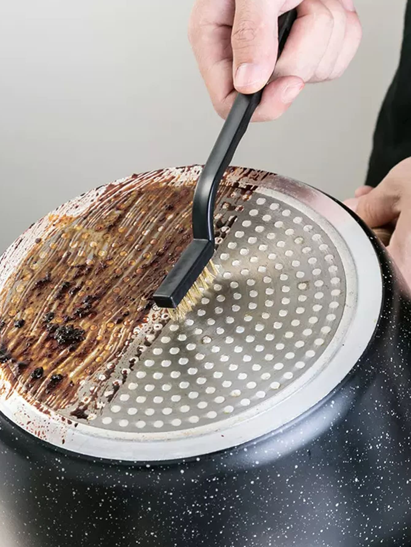 3入組隨機色不銹鋼煤氣灶油污清潔刷