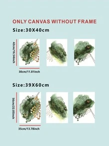 3 piezas Láminas decorativas sin marco con patrón de hoja - Multicolor - Ver 5