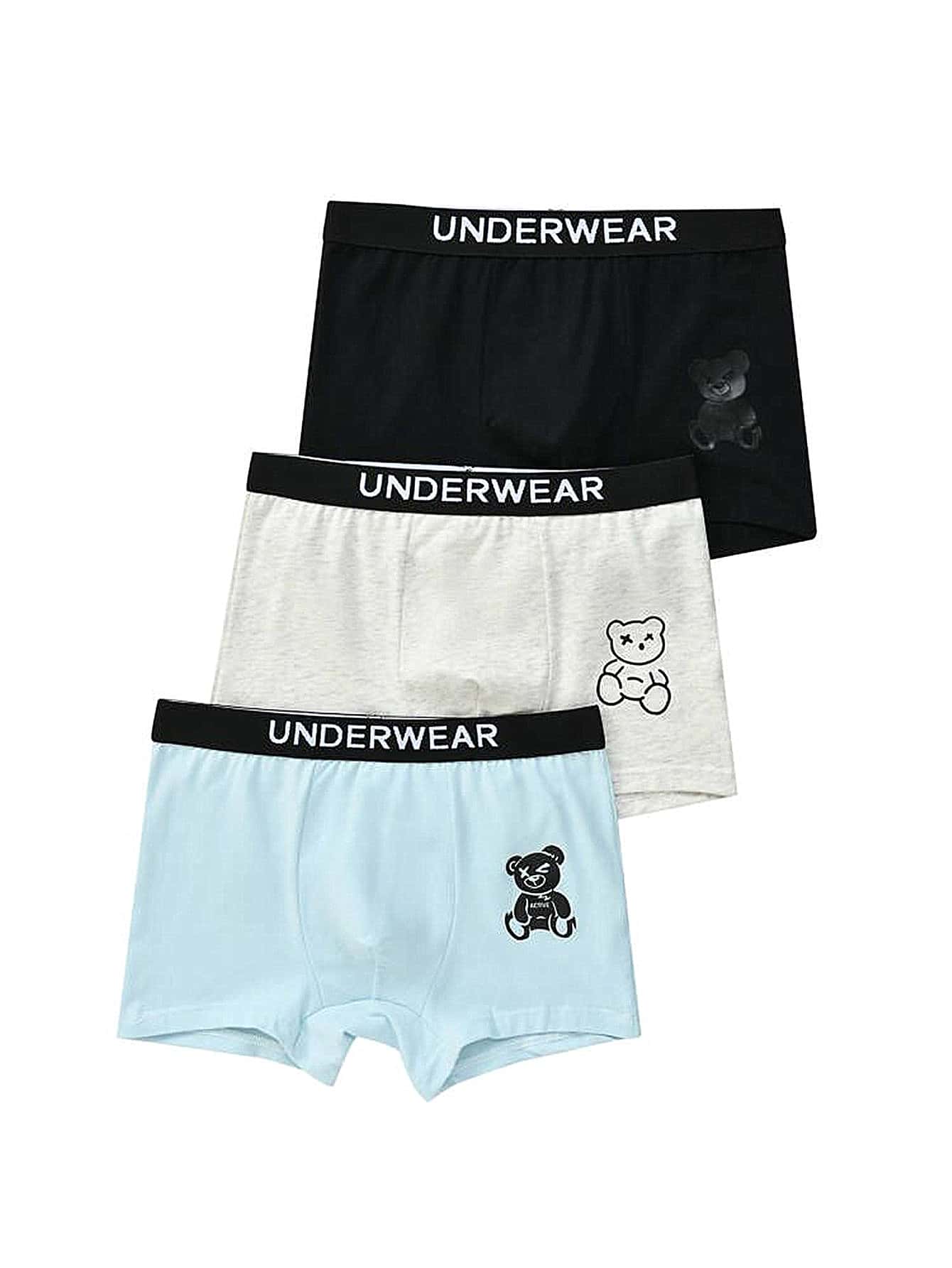 Boys 3pack Bear And Letter Graphic Boxer Brief - Multicolor - View 1