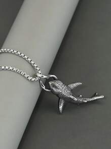 Hợp kim vòng cổ cá quyến rũ dành cho nam giới thời trang và phổ biến để làm quà tặng trang sức và cho một vẻ ngoài sành điệu - Màu Bạc Cổ - Xem 3