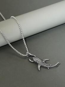 Hợp kim vòng cổ cá quyến rũ dành cho nam giới thời trang và phổ biến để làm quà tặng trang sức và cho một vẻ ngoài sành điệu - Màu Bạc Cổ - Xem 4