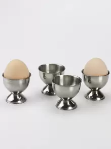 1pc Stainless Steel Egg Holder, Cute Silver Cup Shaped Egg Holder For Kitchen