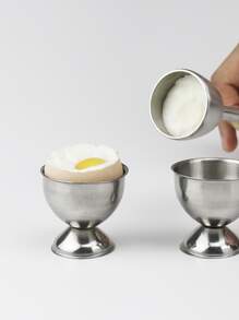 1pc Stainless Steel Egg Holder, Cute Silver Cup Shaped Egg Holder For Kitchen