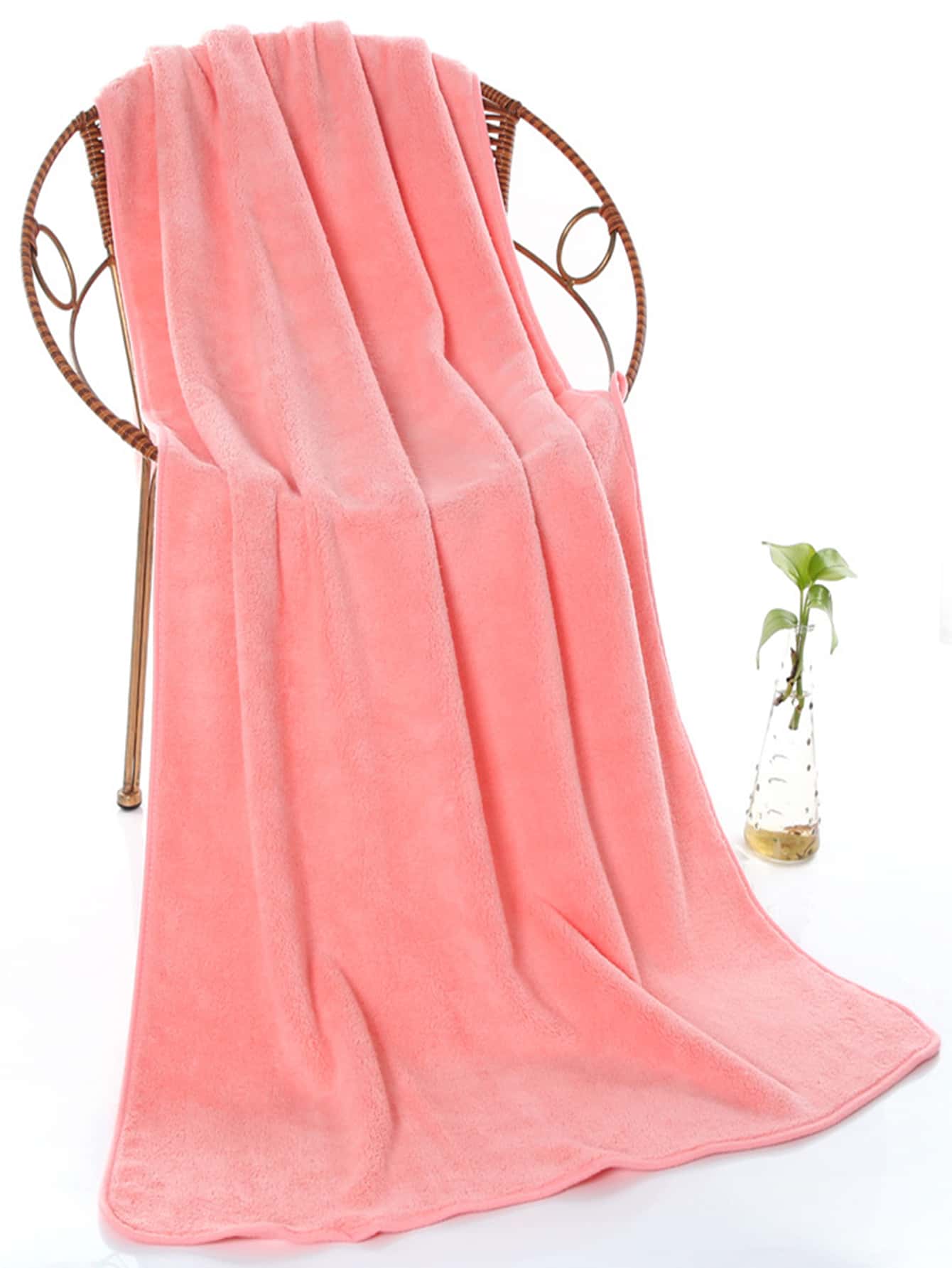 1 cái khăn tắm trơn - Hồng - Xem 1