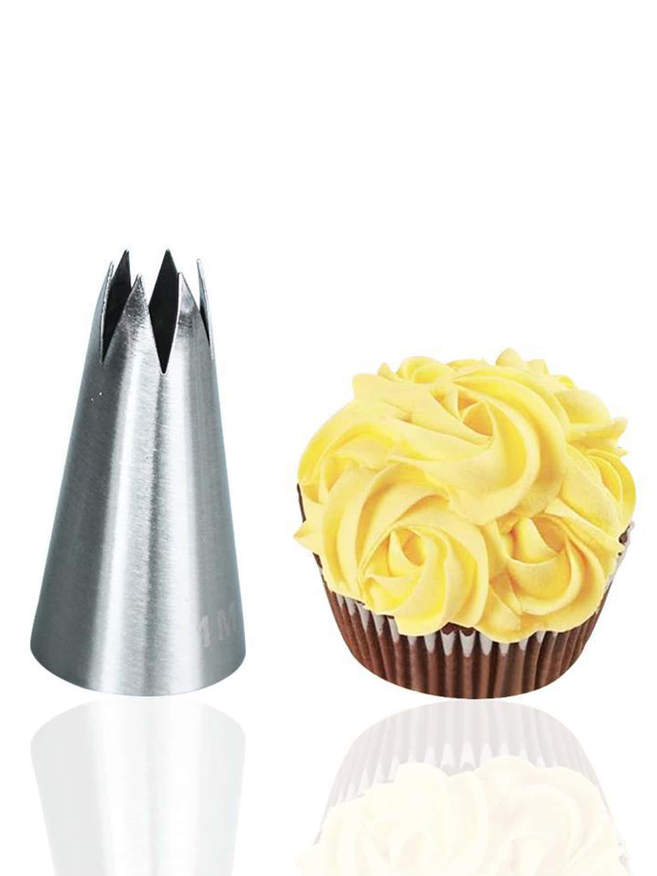 1pc Stainless Steel Piping Nozzle - Silver - View 1