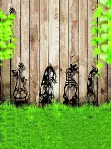 1 pieza Estaca de jardín gnomo al azar decorativo - Negro - Ver 2