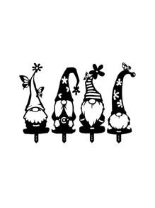 1 pieza Estaca de jardín gnomo al azar decorativo - Negro - Ver 6