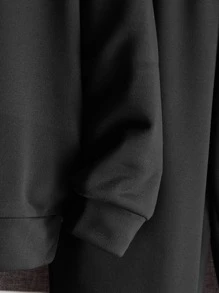 SHEIN 男孩反光字母圖案連帽衫和運動褲 - 黑色 - 查看 5