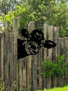 1 Cọc trang trí sân vườn thiết kế gia súc - màu đen - Xem 2