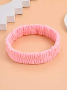1pc Plain Bath Headband - Pink - View 3