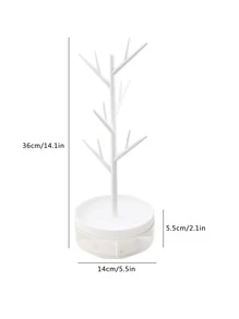 1pc Rotatable Jewelry Storage Rack - White - View 3