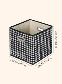 1 pieza Caja de almacenamiento con patrón de pata de gallo escritorio - Multicolor - Ver 3