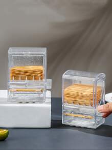 1pc Clear Toothpick Holder - Clear - View 2