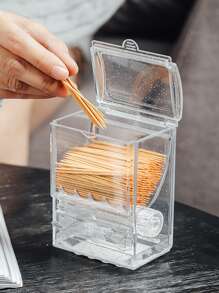 1pc Clear Toothpick Holder - Clear - View 6