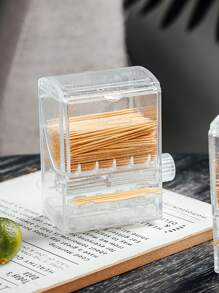 1pc Clear Toothpick Holder - Clear - View 7