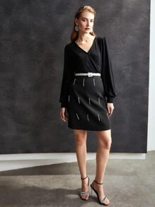 MOTF PREMIUM RHINESTONE EMBELLISHED SKIRT WITHOUT BELT - Black - View 8